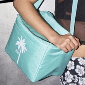 Insulated LUNCH BOX Cooler Bag Zipper Mint Green Tropical Palm Tree | VS x PINK